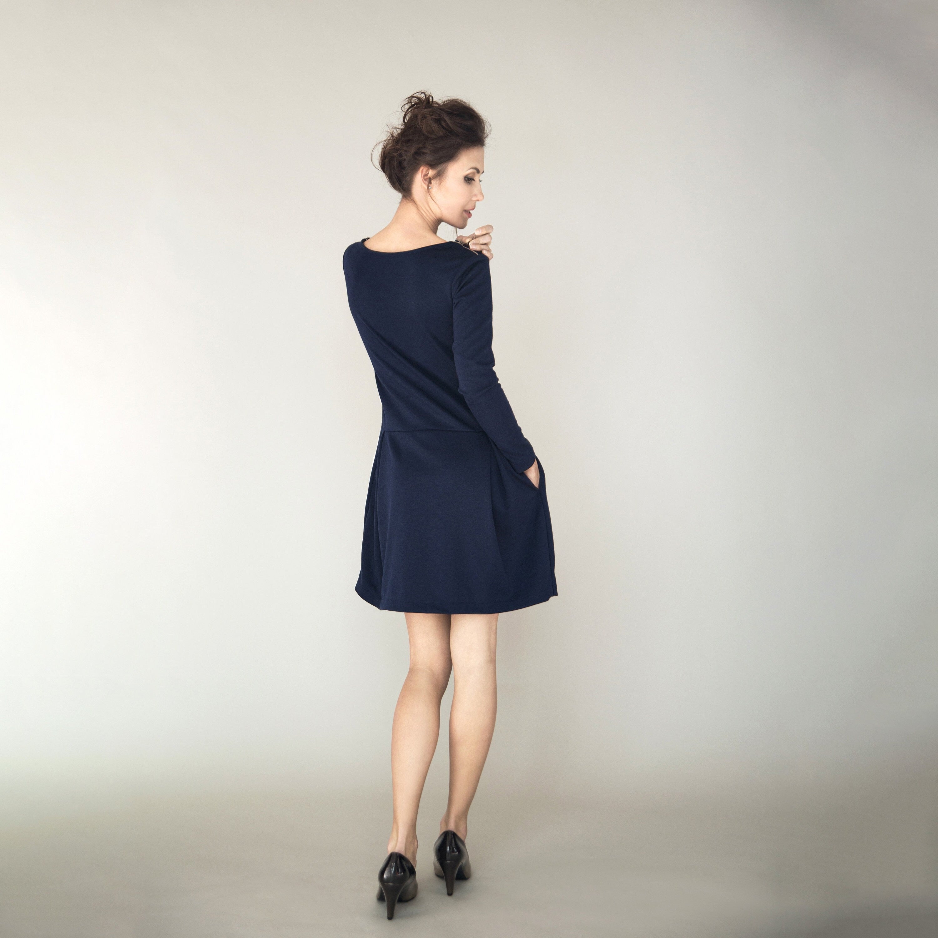 SOFIA dress with a pockets, Green, XS